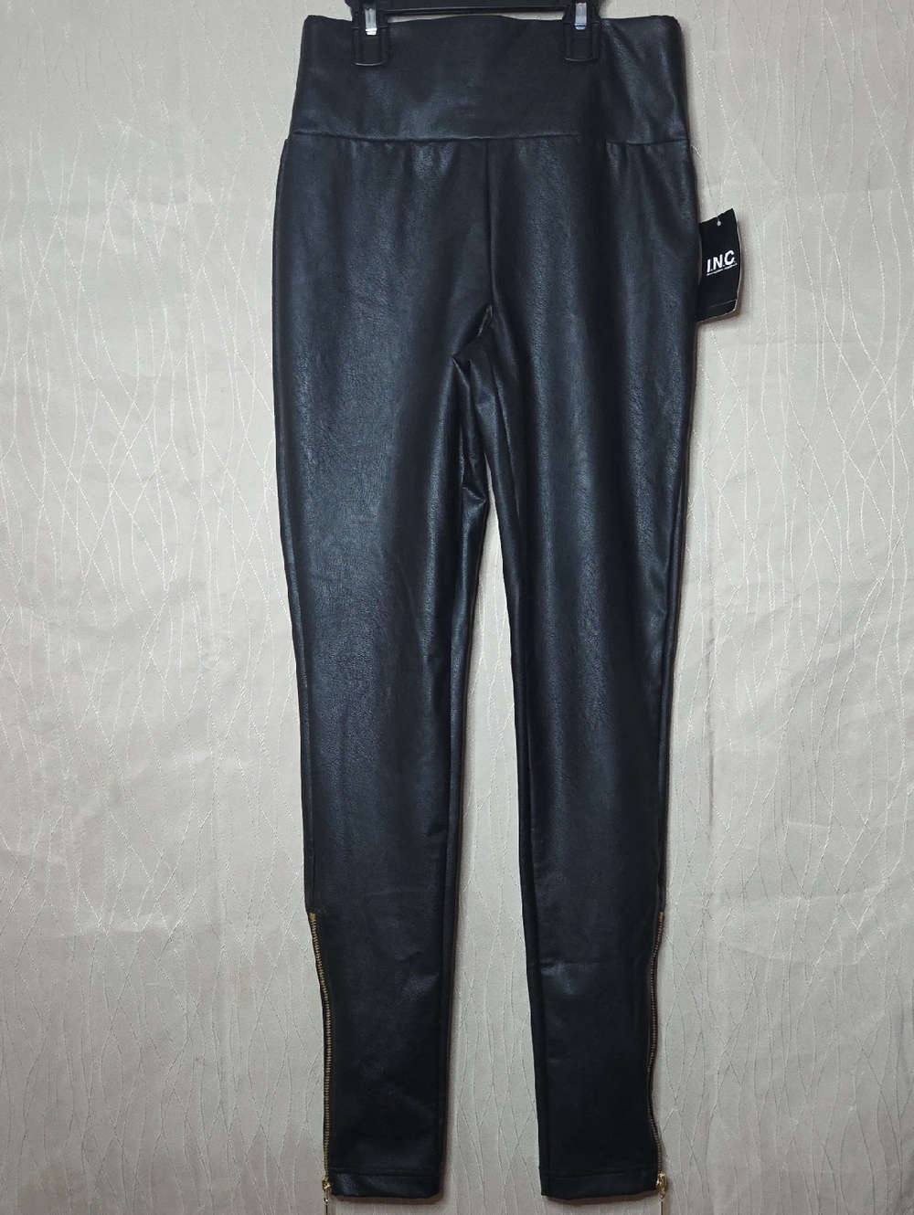 INC International Concepts Black Leather Leggings